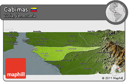 Physical Panoramic Map of Cabimas, darken