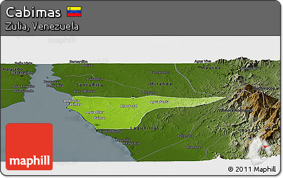 Physical Panoramic Map of Cabimas, darken