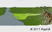 Physical Panoramic Map of Cabimas, darken
