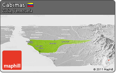 Physical Panoramic Map of Cabimas, lighten, desaturated