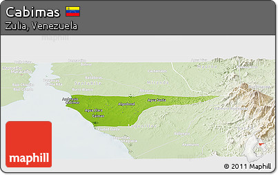 Physical Panoramic Map of Cabimas, lighten