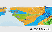 Physical Panoramic Map of Cabimas, political outside