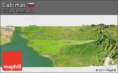 Physical Panoramic Map of Cabimas, satellite outside