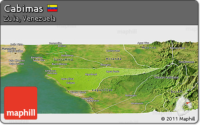 Physical Panoramic Map of Cabimas, satellite outside