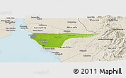 Physical Panoramic Map of Cabimas, shaded relief outside