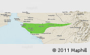 Political Panoramic Map of Cabimas, shaded relief outside