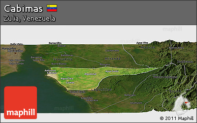 Satellite Panoramic Map of Cabimas, darken