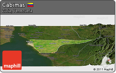 Satellite Panoramic Map of Cabimas, darken