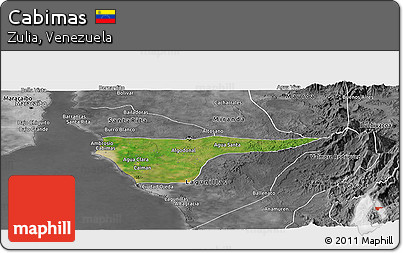 Satellite Panoramic Map of Cabimas, desaturated