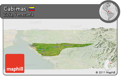 Satellite Panoramic Map of Cabimas, lighten