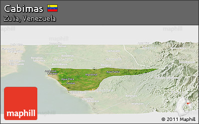 Satellite Panoramic Map of Cabimas, lighten