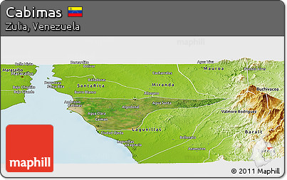Satellite Panoramic Map of Cabimas, physical outside