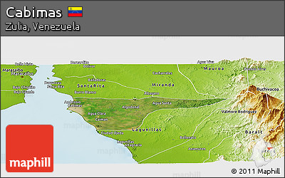 Satellite Panoramic Map of Cabimas, physical outside