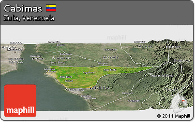 Satellite Panoramic Map of Cabimas, semi-desaturated