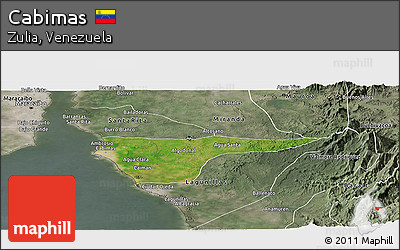 Satellite Panoramic Map of Cabimas, semi-desaturated