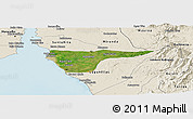 Satellite Panoramic Map of Cabimas, shaded relief outside