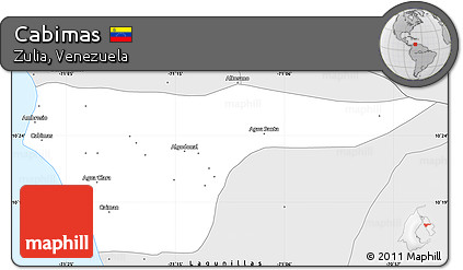 Silver Style Simple Map of Cabimas