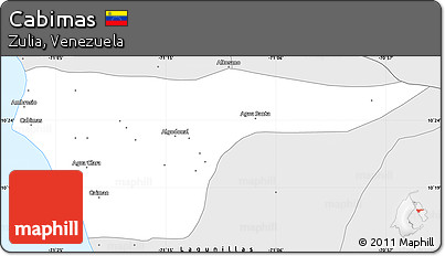 Silver Style Simple Map of Cabimas