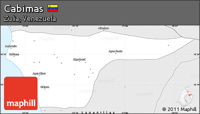 Silver Style Simple Map of Cabimas