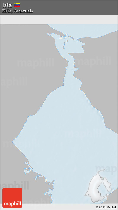 Gray 3D Map of Isla, single color outside