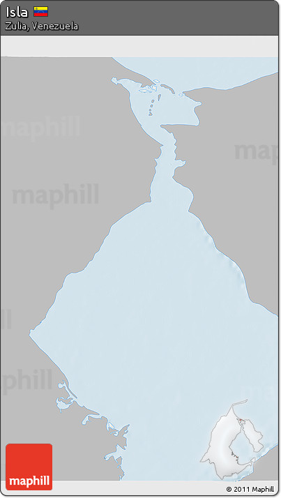 Gray 3D Map of Isla, single color outside