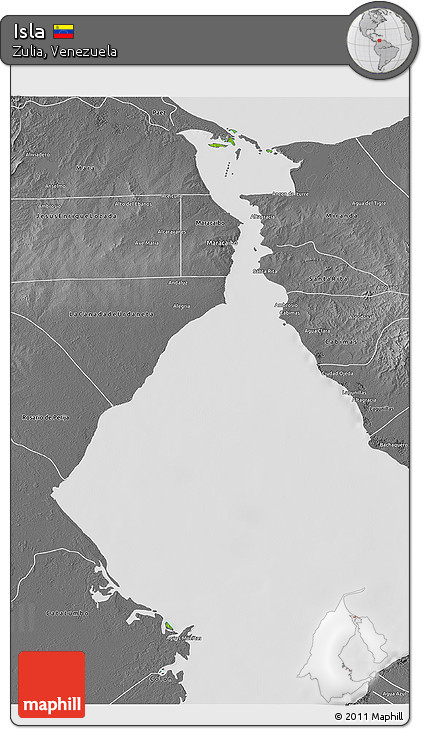 Physical 3D Map of Isla, desaturated
