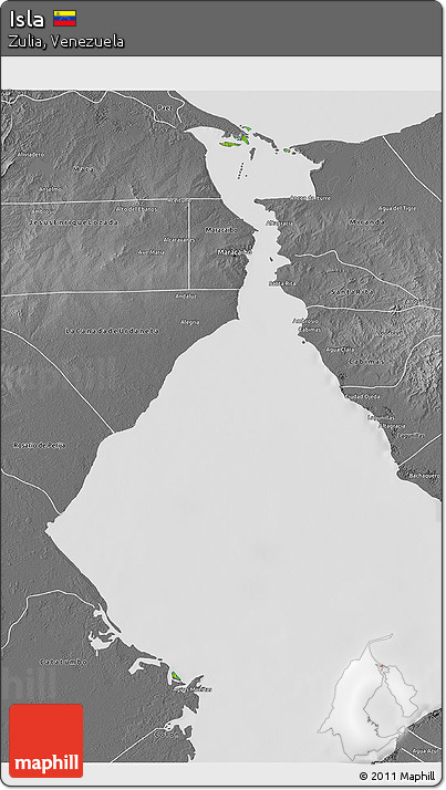 Physical 3D Map of Isla, desaturated