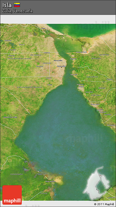 Physical 3D Map of Isla, satellite outside