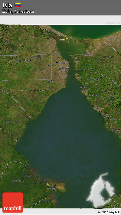 Satellite 3D Map of Isla, darken