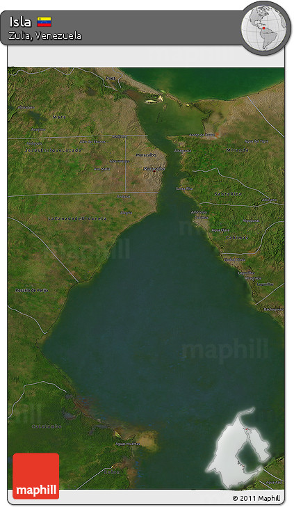 Satellite 3D Map of Isla, darken