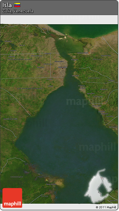 Satellite 3D Map of Isla, darken