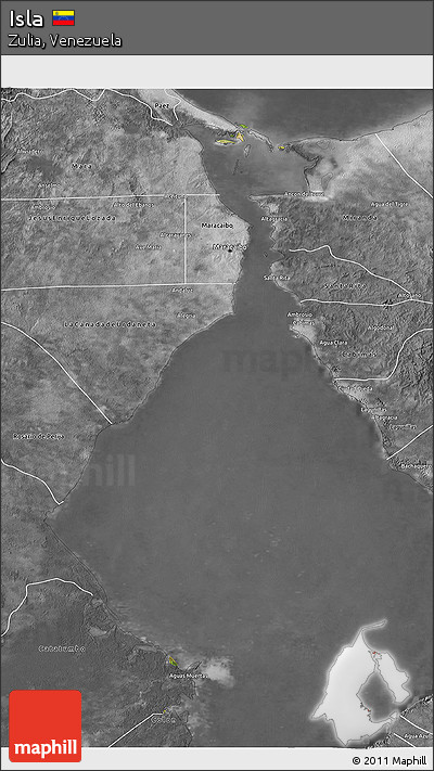 Satellite 3D Map of Isla, desaturated