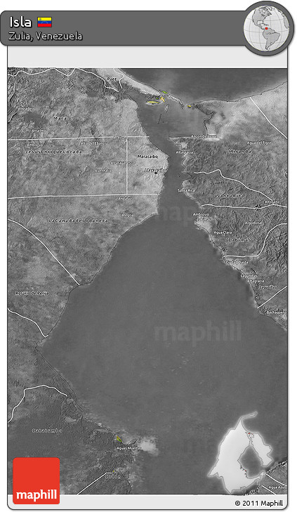 Satellite 3D Map of Isla, desaturated