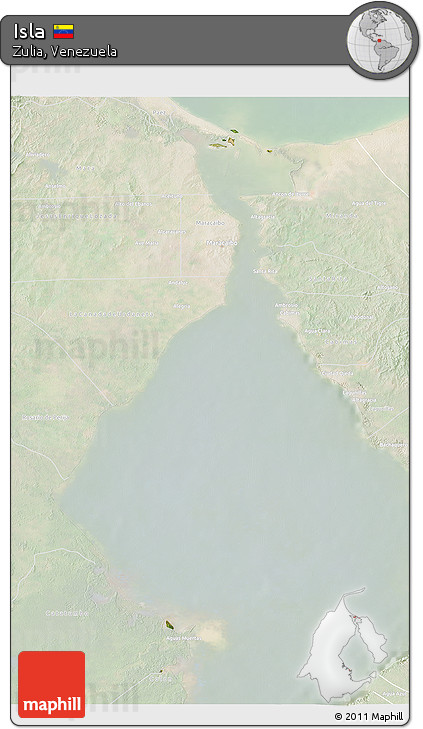 Satellite 3D Map of Isla, lighten