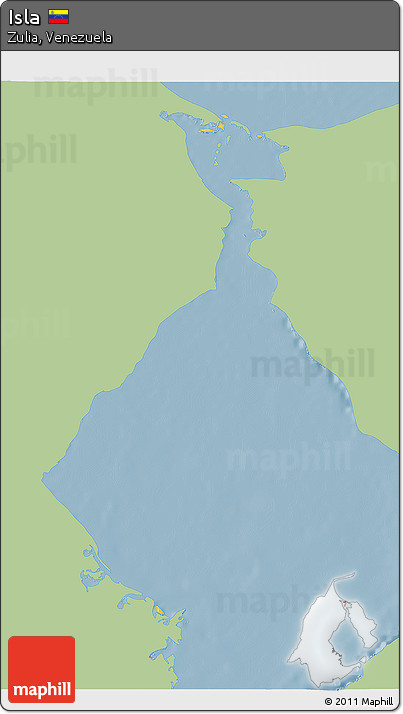 Savanna Style 3D Map of Isla, single color outside