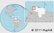 Gray Location Map of Isla, highlighted country, within the entire country
