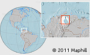 Gray Location Map of Isla, highlighted parent region, hill shading
