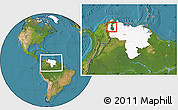 Satellite Location Map of Isla, highlighted country, within the entire country