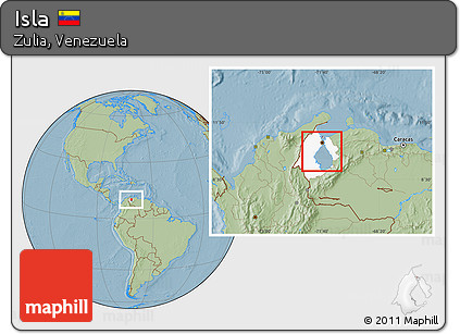 Savanna Style Location Map of Isla, highlighted parent region, hill shading