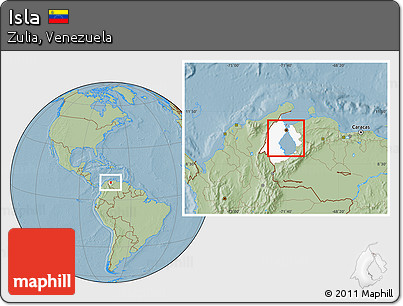Savanna Style Location Map of Isla, highlighted parent region, hill shading