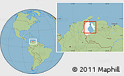 Savanna Style Location Map of Isla, highlighted parent region