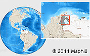 Shaded Relief Location Map of Isla, highlighted country, highlighted parent region