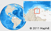 Shaded Relief Location Map of Isla, highlighted country