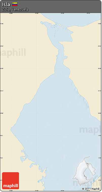 Classic Style Map of Isla, single color outside