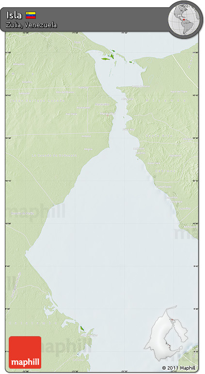Physical Map of Isla, lighten