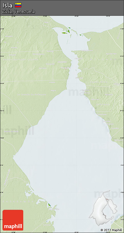 Physical Map of Isla, lighten