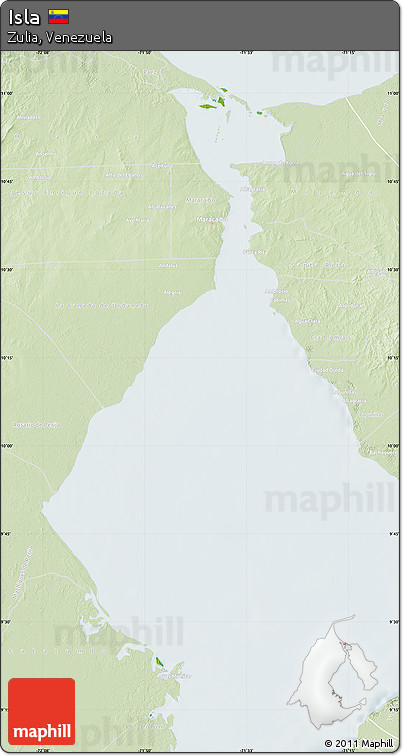 Physical Map of Isla, lighten