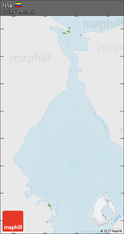 Physical Map of Isla, single color outside