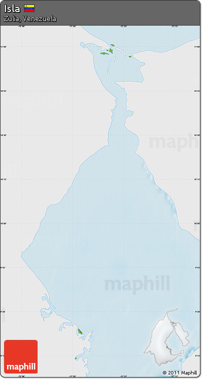 Physical Map of Isla, single color outside
