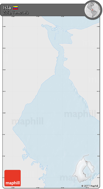 Silver Style Map of Isla, single color outside